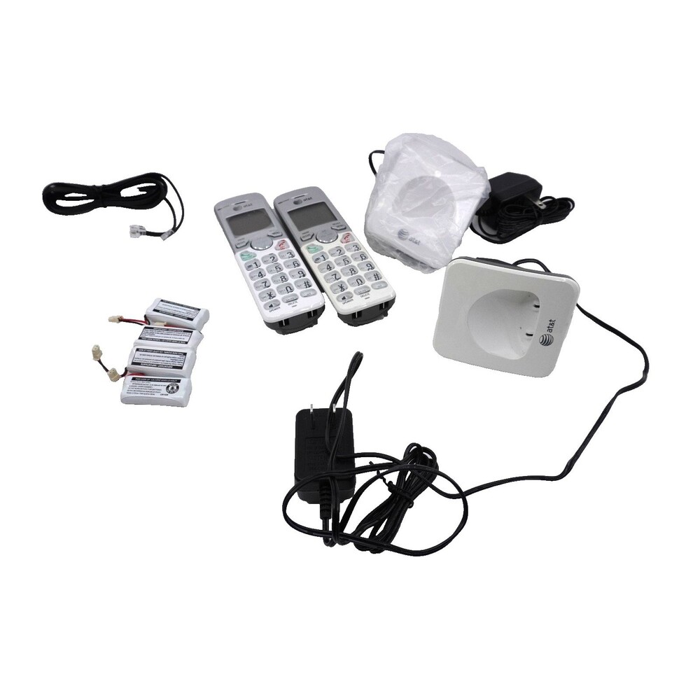 AT&T Cordless Phone EL52203 2 Handsets, 4 Batteries, & 2 Base Chargers Bundle